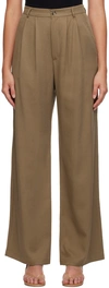 Reformation Tan Mason Trousers In Mushroom