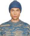 ACNE STUDIOS BLUE WOOL MOHAIR BEANIE