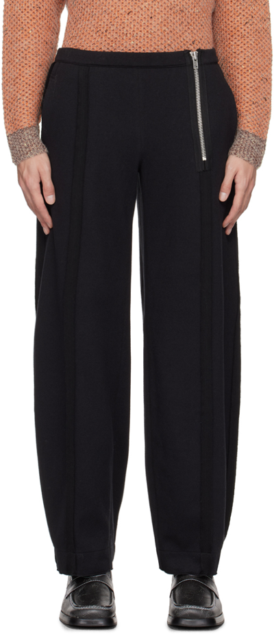 Eckhaus Latta Black Exposed Seam Trousers In Carbon