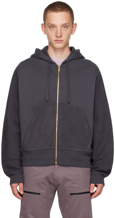 Objects Iv Life Thought Bubble Paneled Hoodie In Anthracite Grey
