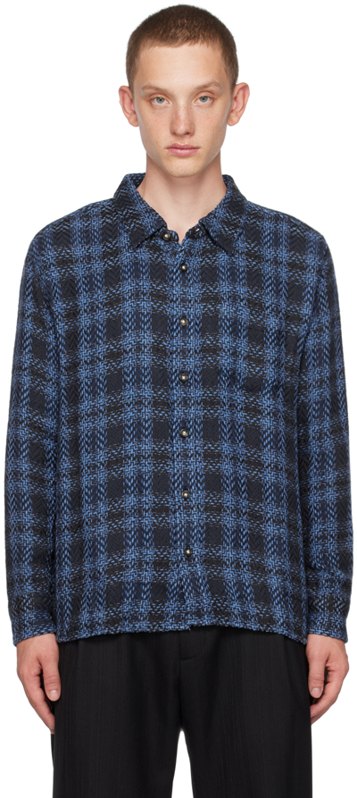 Corridor Acid Plaid Cosmic Shirt In Blue