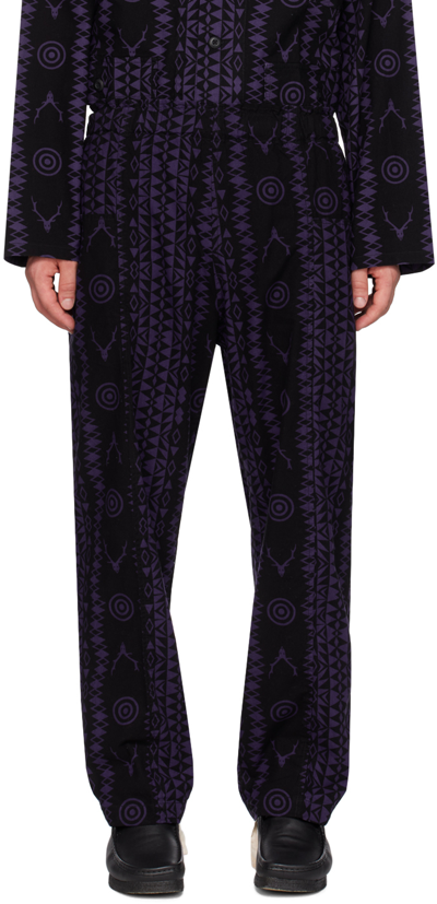 South2 West8 Purple Printed Trousers In A-skull&target