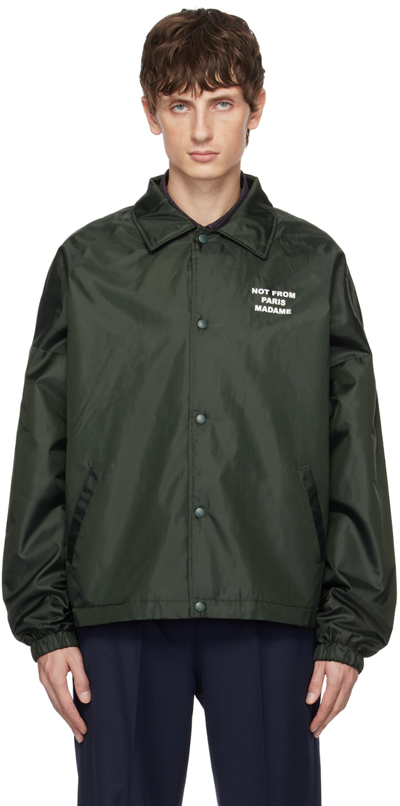 Ralph Lauren Slogan-print Shirt Jacket In Green