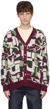 Drôle De Monsieur Horse-motif Patterned-intarsia Cardigan In Pink