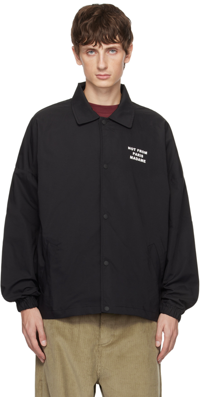 Drôle De Monsieur Nfpm Technical Fabric Overshirt In Black