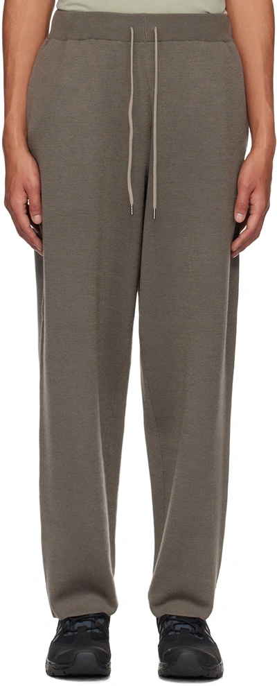 Attachment Gray Double-face Sweatpants In Khaki Gray