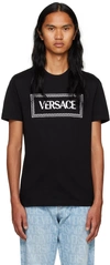 VERSACE BLACK EMBROIDERED T-SHIRT
