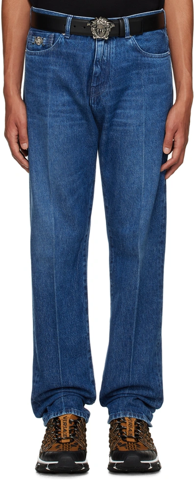 Versace Blue Medusa Jeans In 1d520