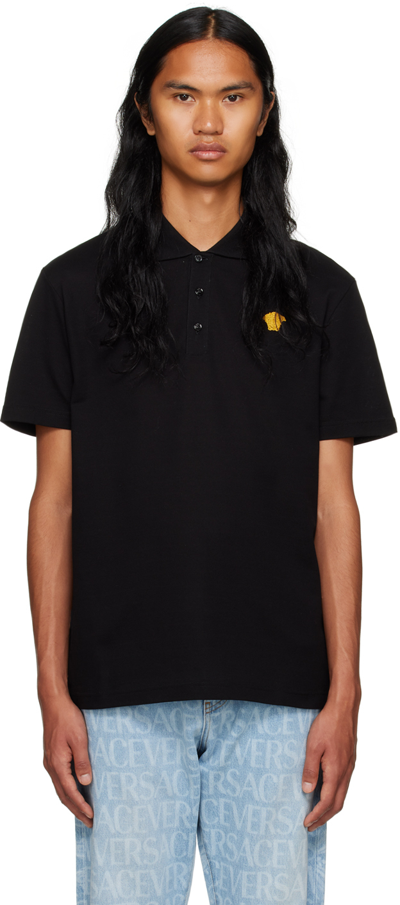 Versace Black Medusa Polo In 1b000-black (1b000)