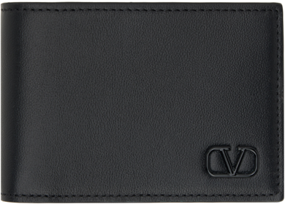 Valentino Garavani Black Vlogo Signature Us Dollar Wallet In 0no Nero