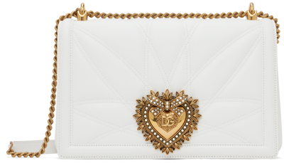 Dolce & Gabbana Medium Devotion Crossbody Bag In White