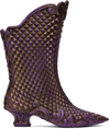 Y/PROJECT PURPLE & GOLD MELISSA EDITION COURT BOOTS
