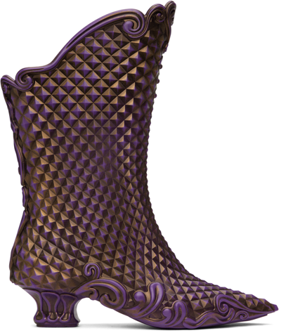 Y/project Purple & Gold Melissa Edition Court Boots In Purple Gold