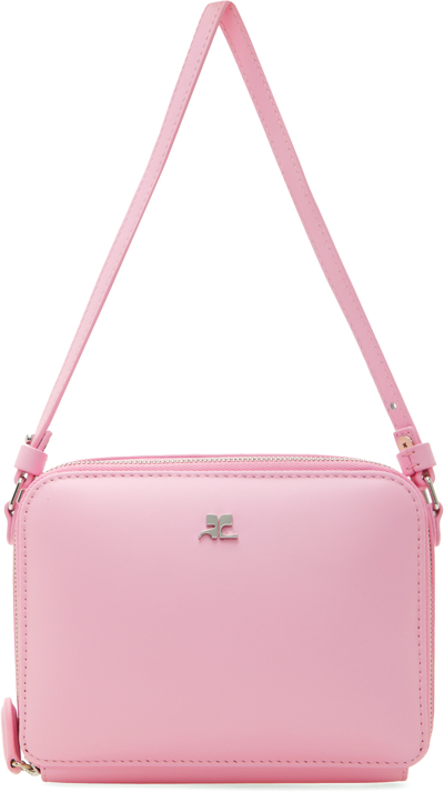 Courrèges Cloud Leather Tote Bag In Pink