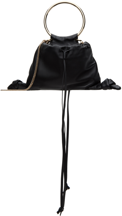 Chloé Arlène Metallic-handle Leather Tote Bag In Black