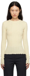 Recto Off-white Wavy Long Sleeve T-shirt In Cream
