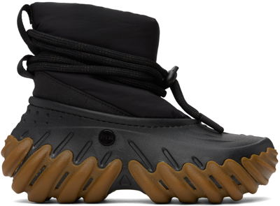 Crocs Black Echo Boots In Black/gum