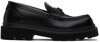 Dolce & Gabbana Black Logo-plaque Leather Loafers. In 80999 Black