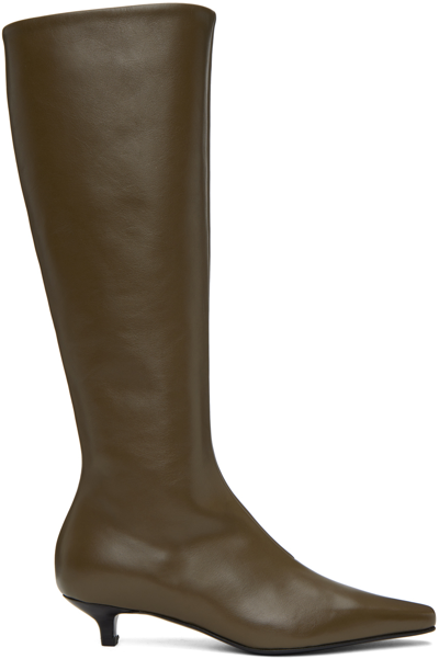 Totême Brown 'the Slim' Boots In 012 Ash