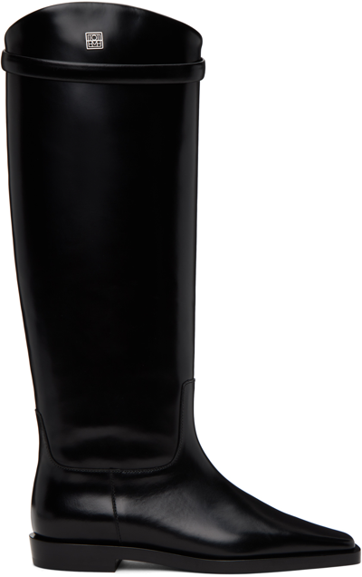 Totême The Riding Leather Knee Boots In Black