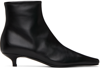 Totême The Slim Leather Ankle Boots In Black