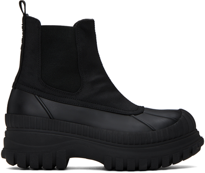 Ganni Black Outdoor Chelsea Boots In 099 Black