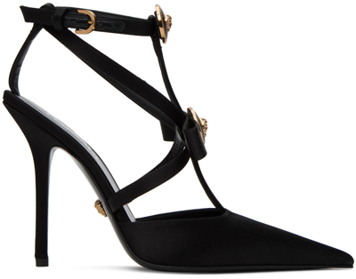 Versace Gianni Ribbon Cage Pointed Toe Pump In Black