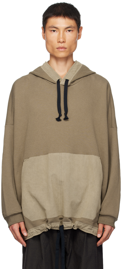 Jan-jan Van Essche Taupe #59 Hoodie In Khaki Grey Cotton Li