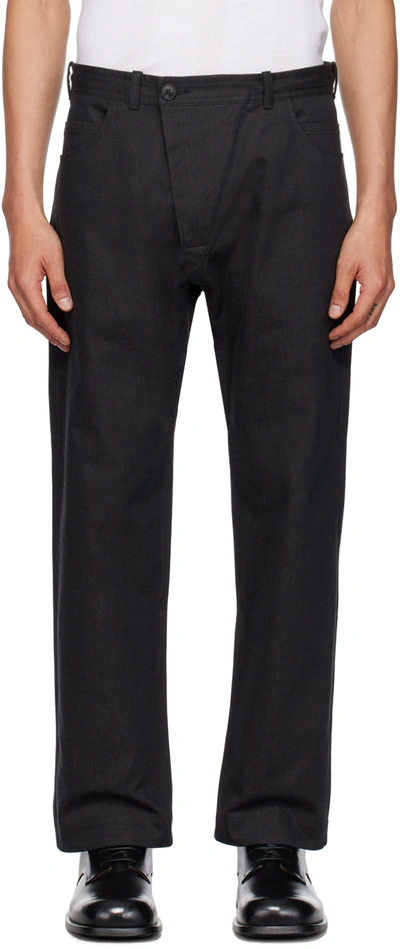 Jan-jan Van Essche Gray #70 Trousers In Anthracite Fine Cott