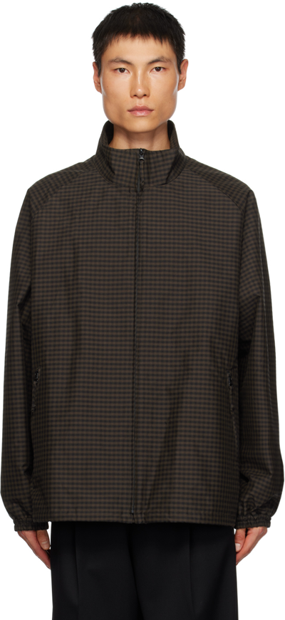 Stein Brown Check Jacket In Gingham