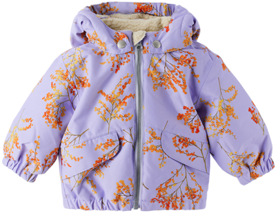 Molo Baby Purple Floral Jacket In Cosmic Mimosa