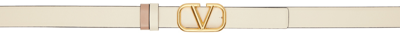 Valentino Garavani Off-white Reversible Vlogo Belt In C34 Light Ivory-rose
