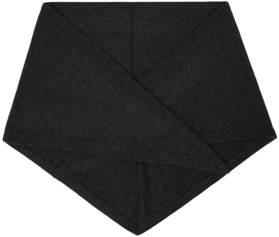 Totême Triangle Cashmere Scarf In Dark Grey Melange