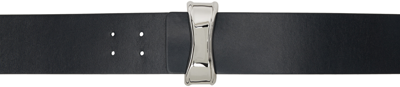 Recto Leather Ornament-buckle Belt In Silver
