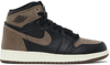 Nike Kids Black & Brown Air Jordan 1 Retro High Og Big Kids Sneakers In Black/metallic Gold/palomino/sail
