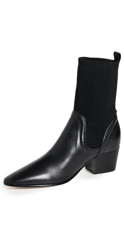 Schutz Camille Knit Boots In Black