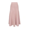 Pringle Of Scotland Midi Skirt In Cashmere In Dusty_pink