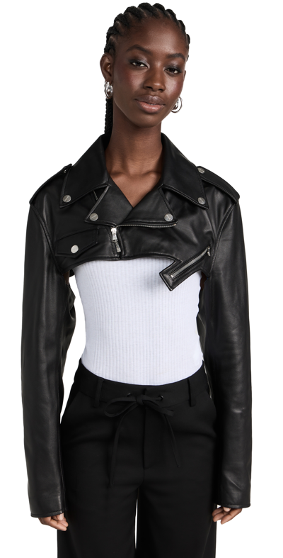Monse Cropped Leather Jacket In Black
