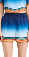 Casablanca Degrade Printed Silk Jacquard Pull-on Shorts In Studio De Musique