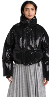 Shoreditch Ski Club Dissco Sequin Puffer Jacket In Black