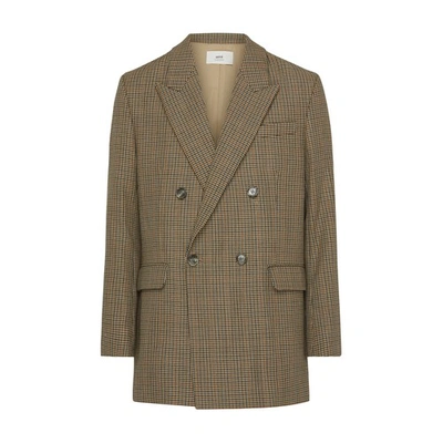 Ami Alexandre Mattiussi Double Breasted Jacket In Beige