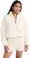 Sweaty Betty Womens Lily White Canyon Logo-badge Fleece Zip-up Jacket In Lily White