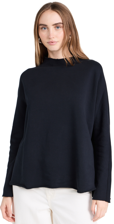 Frank & Eileen Effie Long Sleeve Funnel Neck Capelet In British Royal Navy