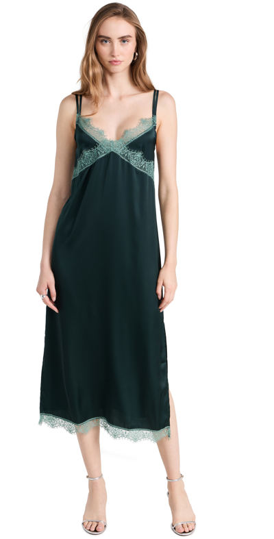 Simone Perele Satin Secrets Long Nightdress In Kolsai Green