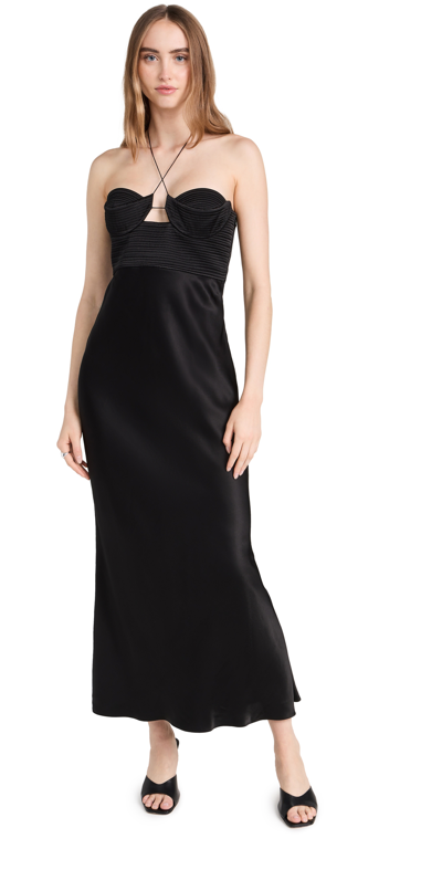 Anna October Halterneck Sarah Midi Dress In Black