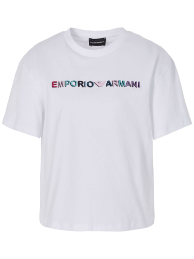 Emporio Armani Logo Cotton T-shirt In White