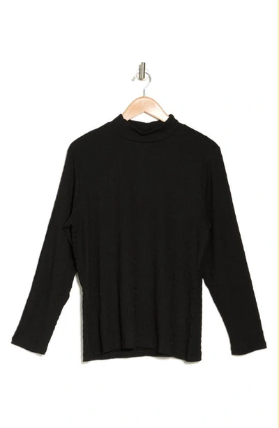 Sanctuary Day Dream Mock Neck Long Sleeve Top In Black