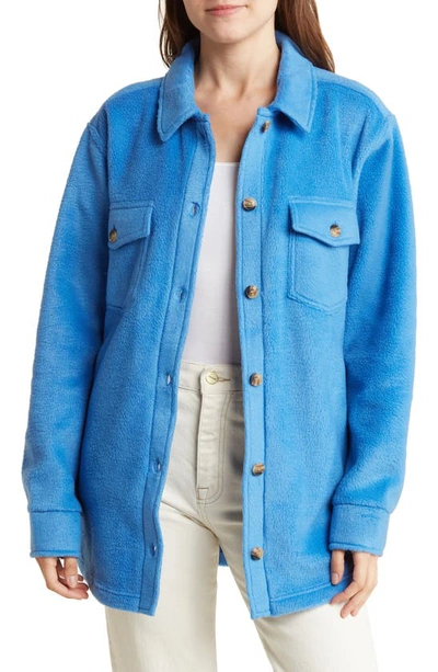 Thread & Supply Polar Fleece Shacket In Star Saphire
