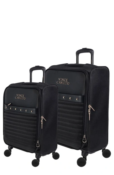 Vince Camuto Set Of Two Ivor Softshell Spinner Suitcase In Black