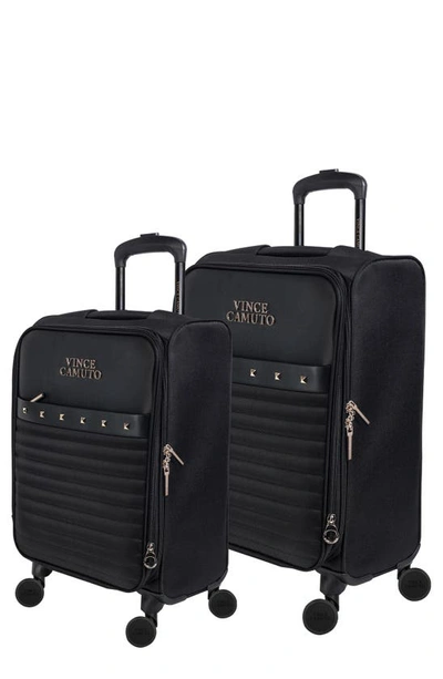 Vince Camuto Set Of Two Ivor Softshell Spinner Suitcase In Black